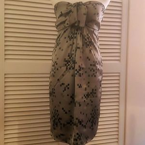 Pink Soda Satin strapless dress NWOT